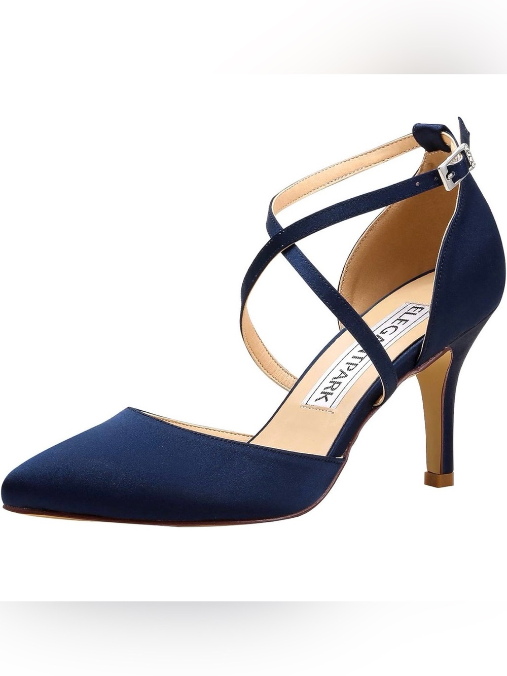 NWOT Navy Satin Heels
